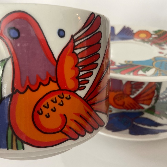 VILLEROY & BOCH ACAPULCO 2 LARGE SIZE MUGS 2 LARGE SIZE SAUCERS - Picture 3 of 6